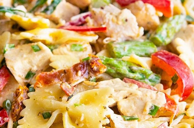 Chicken Pasta Salad on a plate