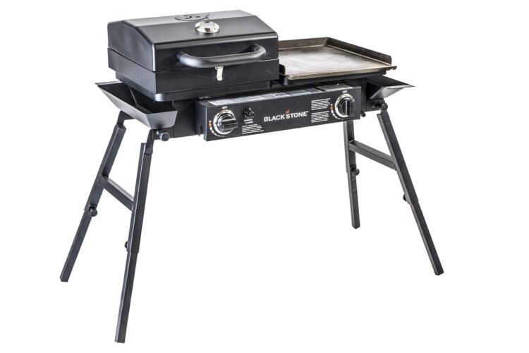 Blackstone Tailgater Stainless Steel 2 Burner Portable Gas Grill and Griddle Combo