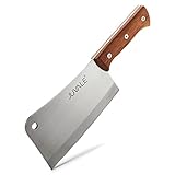 Juvale Meat Cleaver - 8-Inch Stainless Steel Blade, Wood Handle - Heavy-Duty Butcher Knife & Bone Cleaver for Beef Brisket, Meat Cutting & Chopping - Chopping Knife