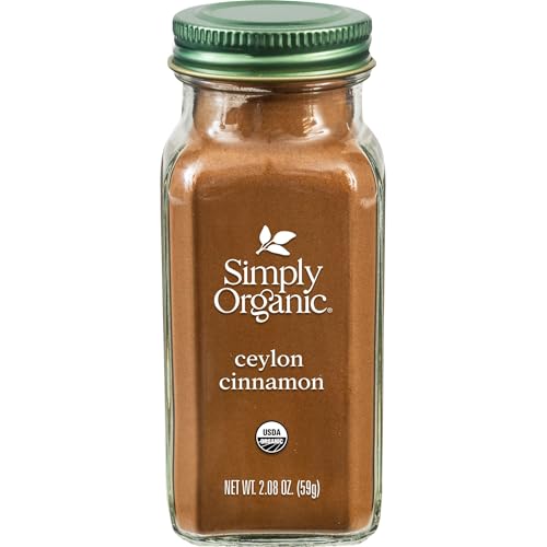 Simply Organic Ceylon Ground Cinnamon, 2.08 Ounce, Non-GMO Organic Cinnamon Powder
