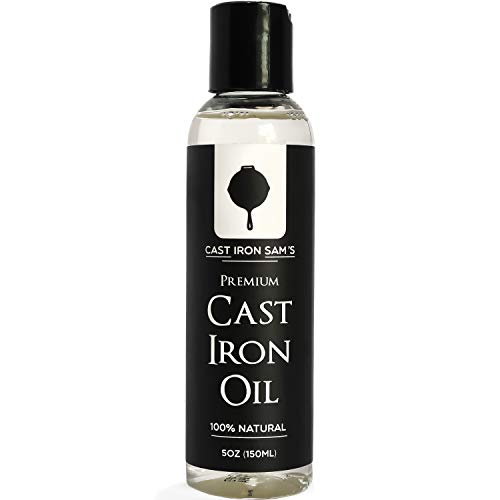 Cast Iron Sam's 100% Natural Cast Iron Seasoning Oil - Clean, Condition, Protect and Care for Your Cookware – Cast Iron Oil for All Iron Pans, Skillets, Griddles, Dutch Ovens, Woks.