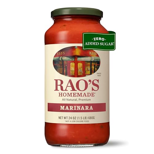 Rao's Homemade Marinara Sauce, 24 oz, All Purpose Tomato Sauce, Pasta Sauce, Carb Conscious, Keto Friendly, All Natural, Premium Quality, With Italian Tomatoes & Olive Oil