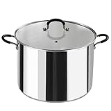Cook N Home Stockpot Large pot Sauce Pot Induction Pot With Lid Professional Stainless Steel 20 Quart, with Stay-Cool Handles, silver